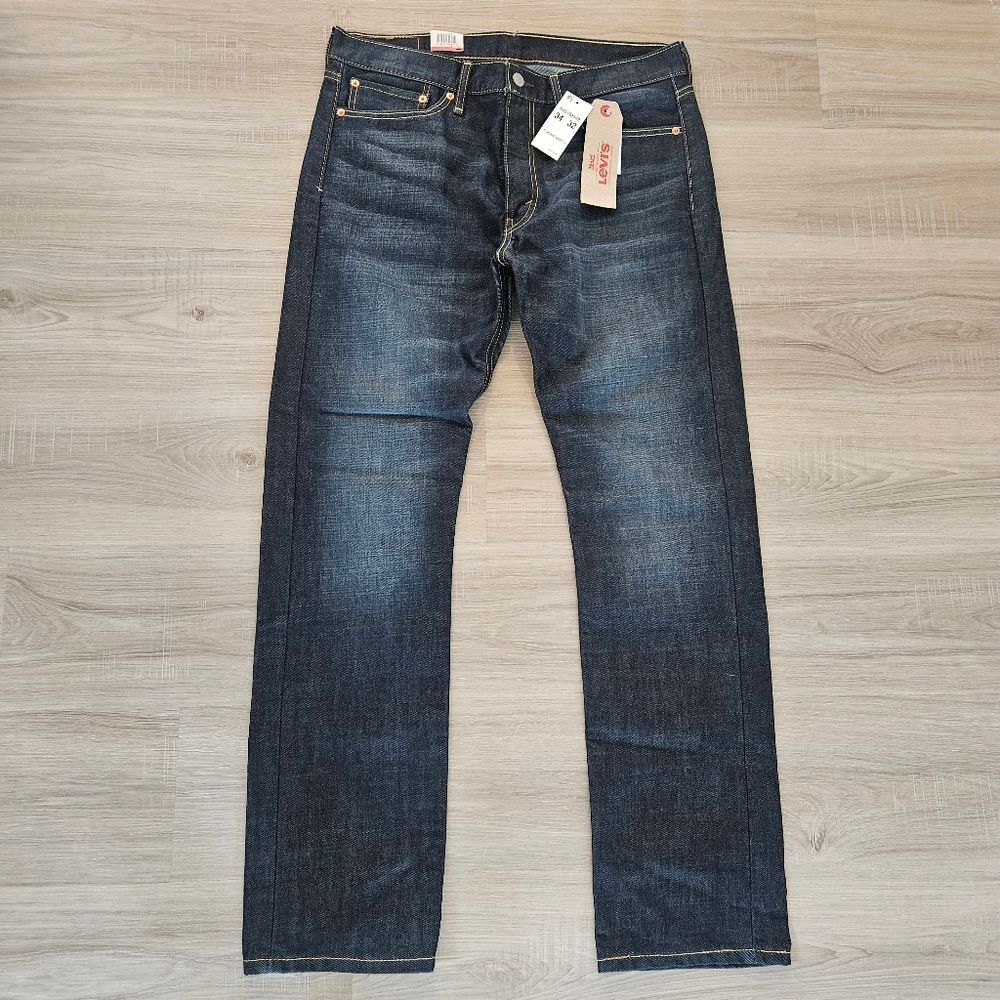 Levi's 513 Blue Jeans Men's Sz 34 x 32 Slim Straight Bowman Lake Medium Wash NWT